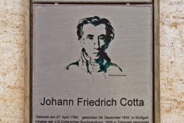 Gedenktafel für 'J.G. Cotta'sche Buchhandlung' in Stuttgart